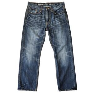 American Eagle Relaxed Fit Jeans Mens 31x30 Dark Wash Denim Everyday Preppy Surf